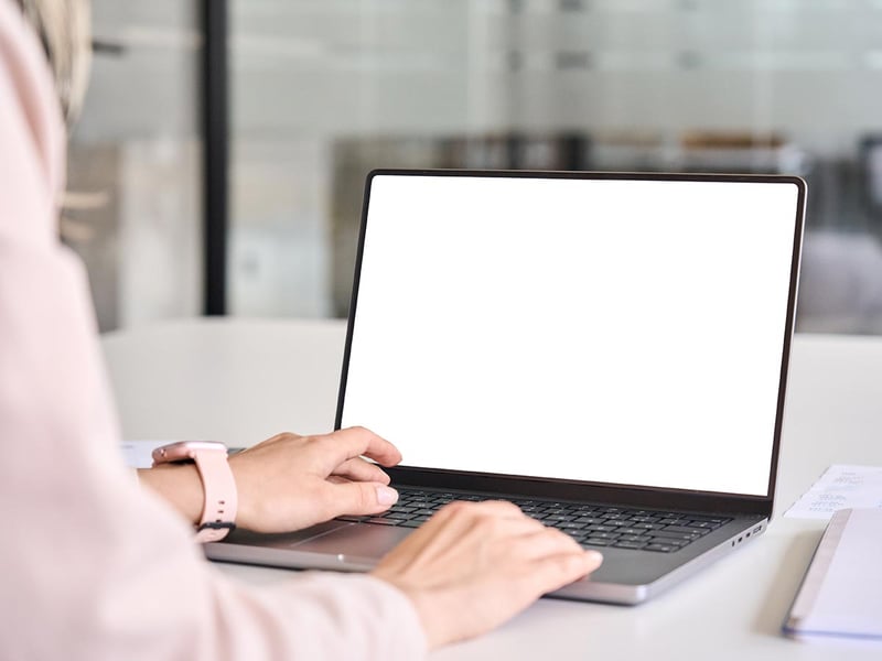 Executive working on a laptop