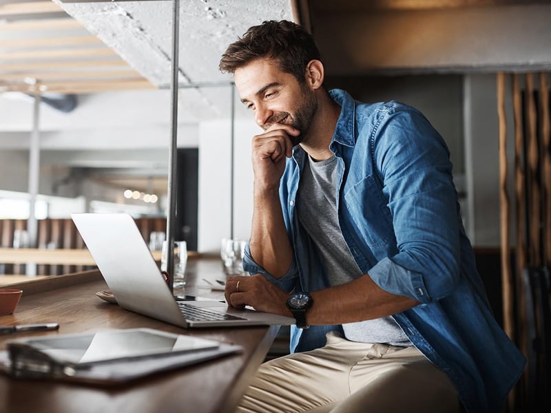 Man working on a laptop